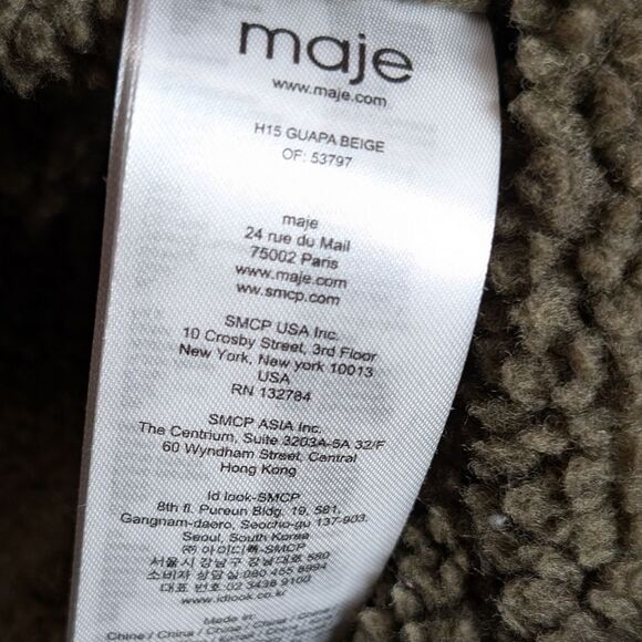 Maje Guapa Parka Camel Coat Toggle w/o fur trim Size 38 - Picture 9 of 11